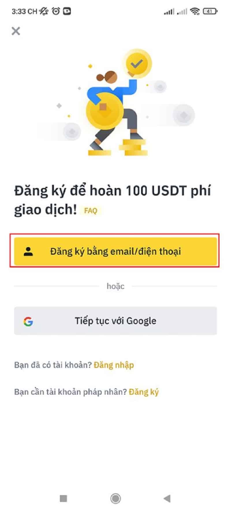 Hướng dẫn cách đăng ký Binance bằng điện thoại