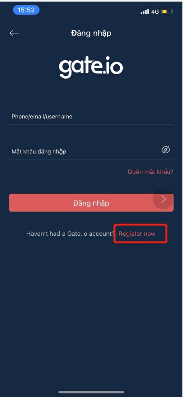 Cách đăng Ký Sàn Gate.io Trên điện Thoại