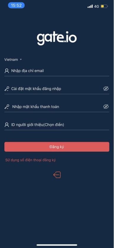 cách đăng ký sàn gate.io trên điện thoại