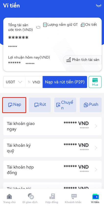 cách nạp tiền vào sàn gate.io trên app