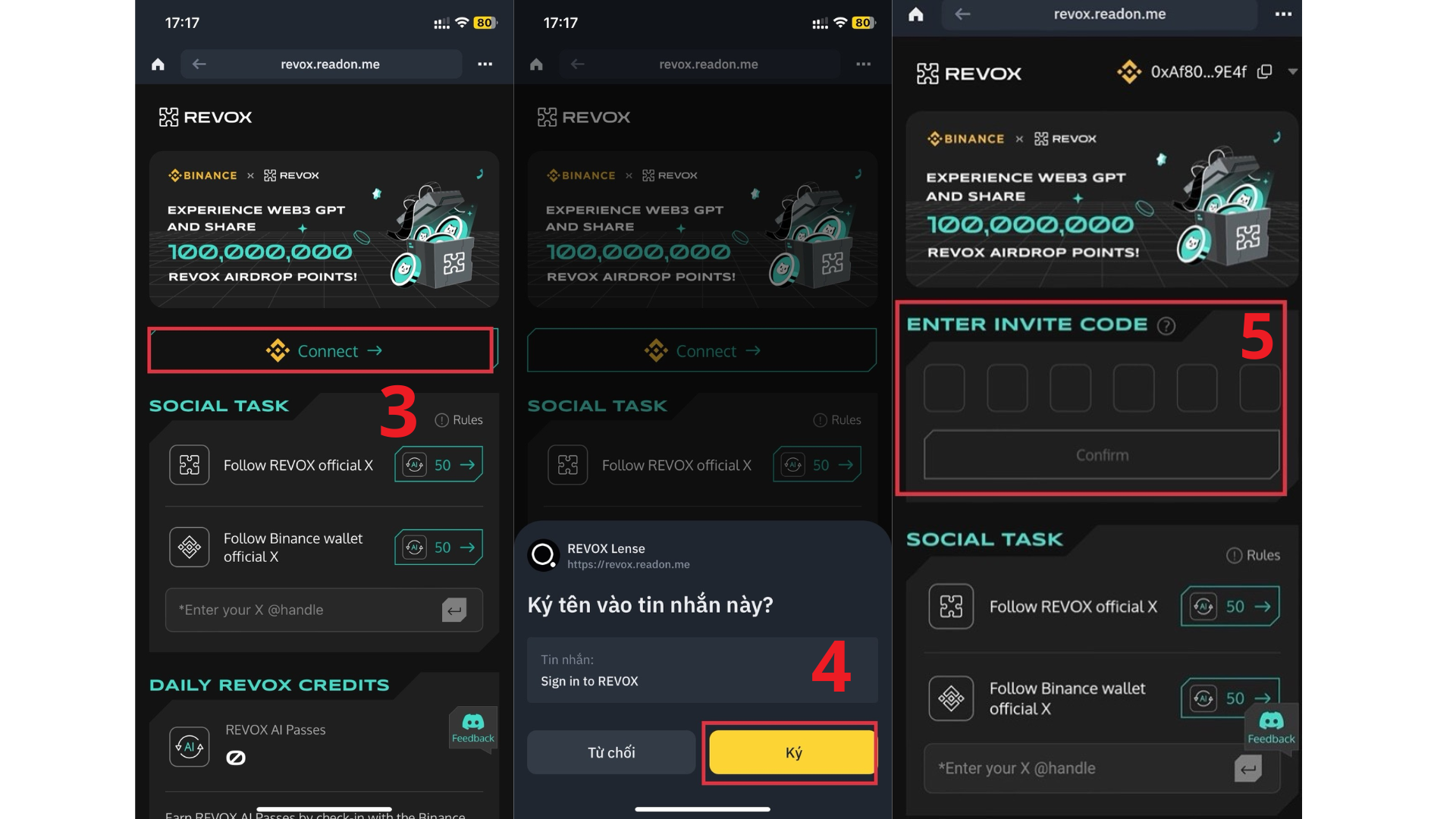 Hướng dẫn cách tham gia nhận 100M điểm Airdrop Revox Binance Web3.
